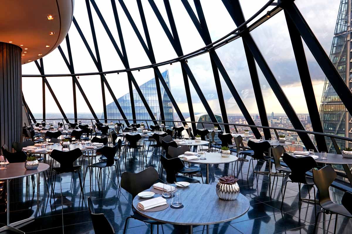 Private dining event at the top of the Gherkin, London