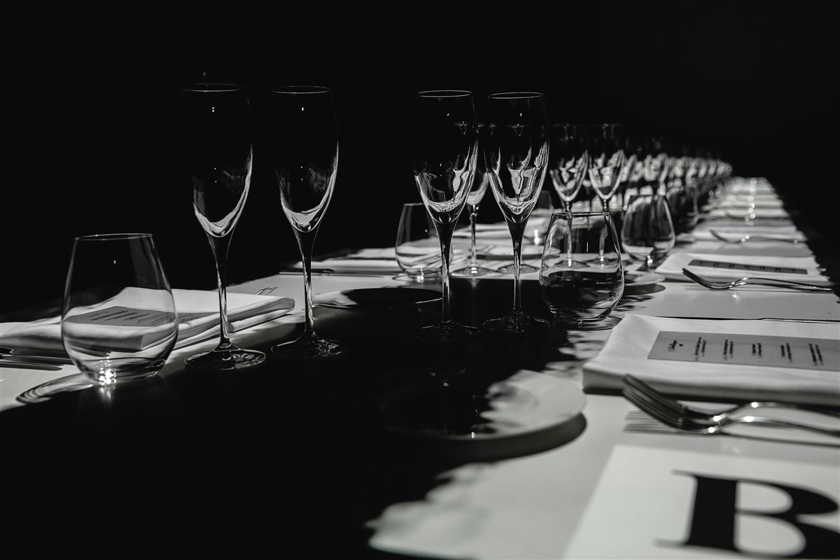 An elegantly dressed private dining table