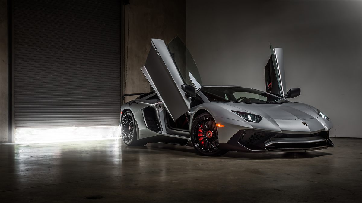 Lamborghini Aventador SV on the road