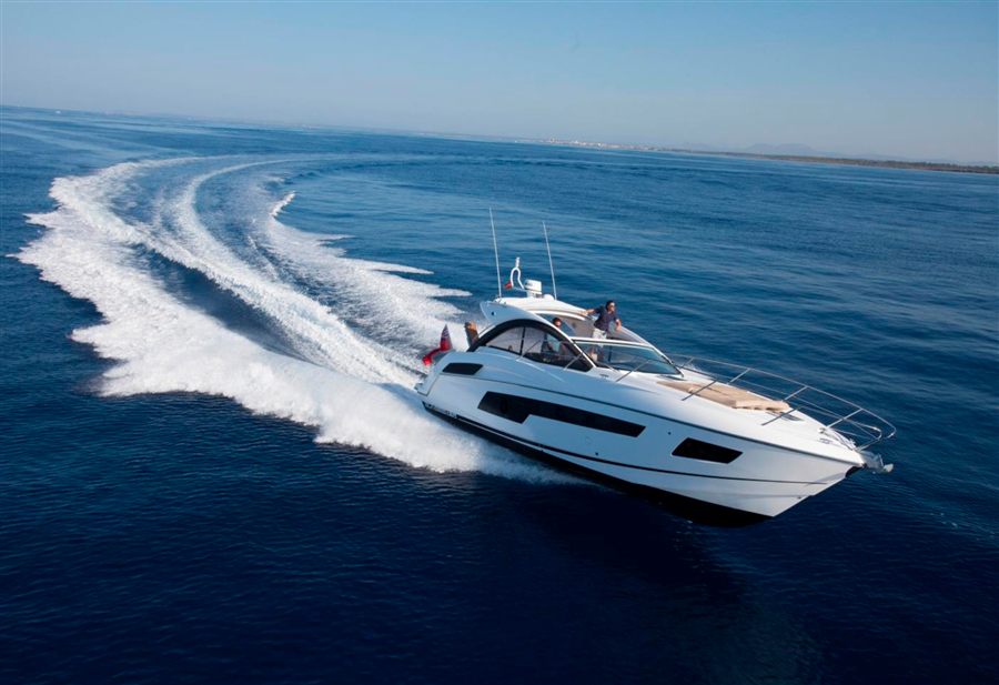 Luxury motor yacht cruising open water